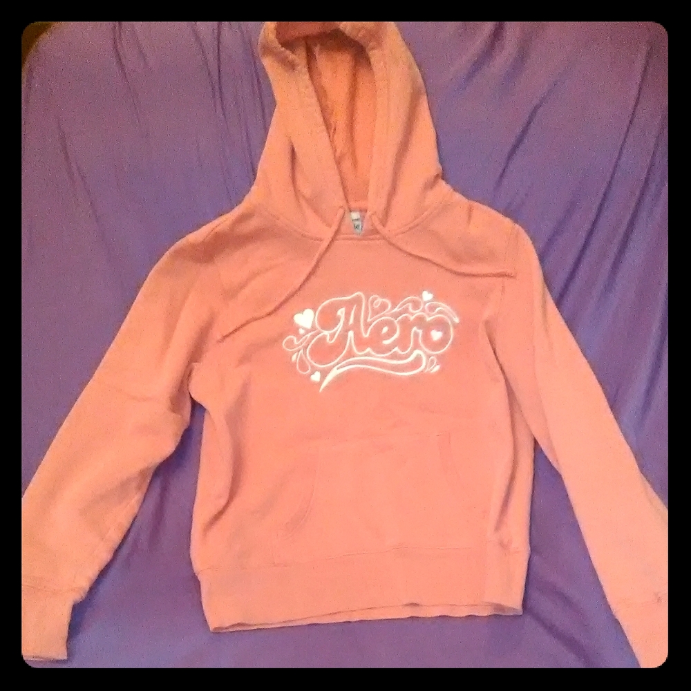 Aeropostale hooded sweatshirt slim fit pink